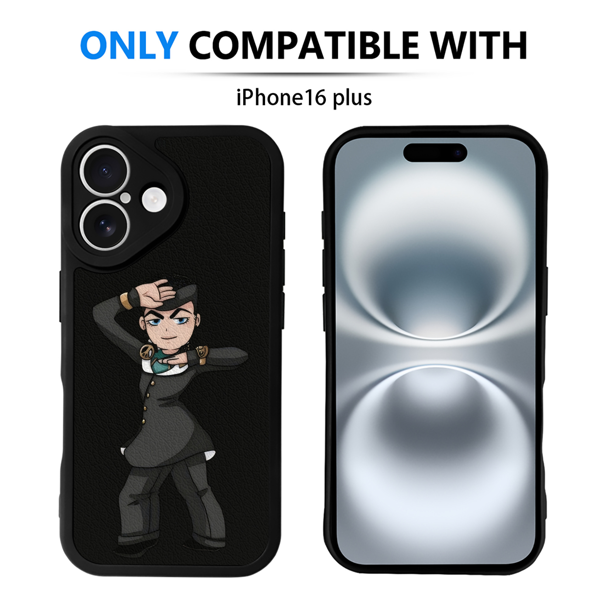 （画像用） ジョジョの奇妙な冒険 ひがしかた じょうすけ JoJo's Bizarre Adventure Higashikata Josuke 【iPhone 16シリーズ対応】シリコンスマホケース（レザー調） 材質：シリコン